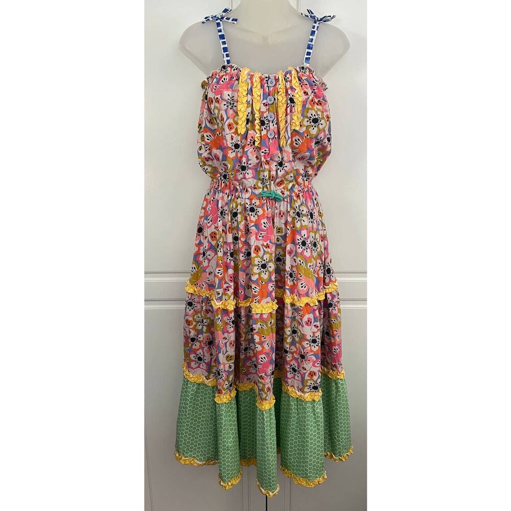 Matilda Jane Girls Floral Tiered Maxi Sundress Tell Me More Size 14 EUC